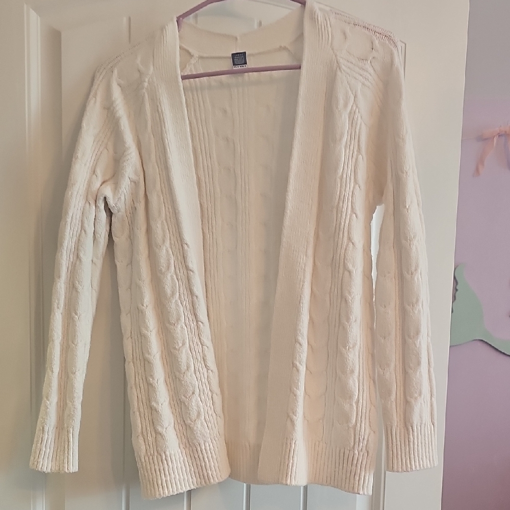 Old Navy Women's Cream Open-Front Cardigan